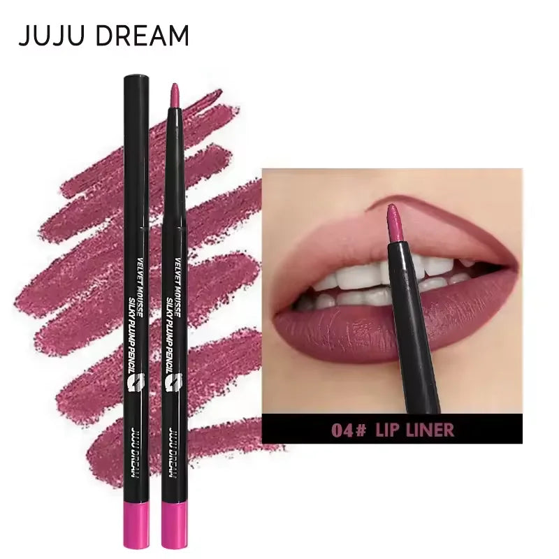 5 Colors Waterproof Matte Lipliner Pencil Red Contour Tint Lipstick Long Lasting Non-stick Cup Moisturising Lips Makeup