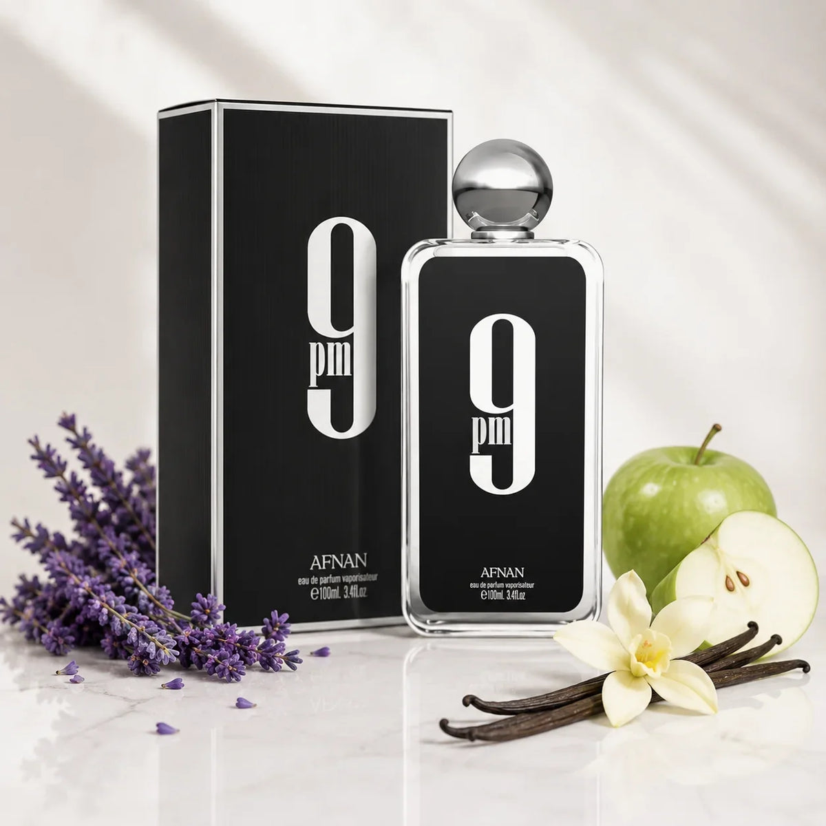 Afnan 9 PM Eau De Parfum Perfume For Men 3.4 Oz / 100 ml New Long-Lasting Scent Fragrance For Daily Use