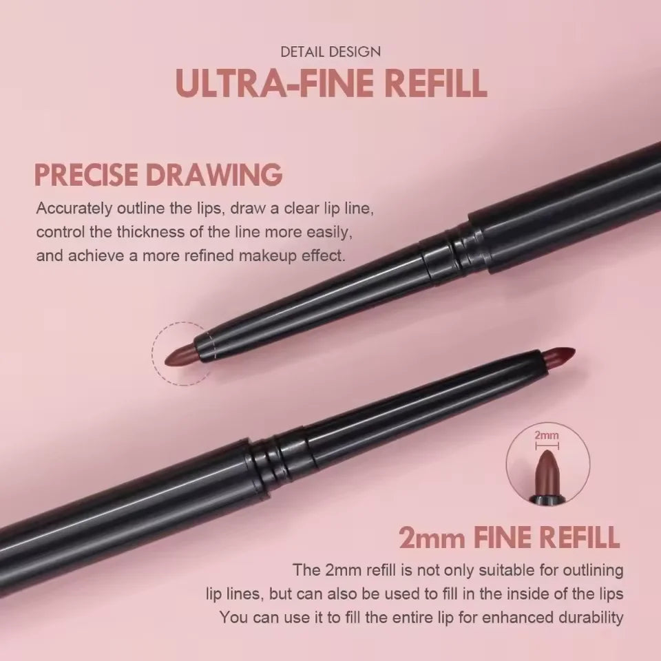5 Colors Waterproof Matte Lipliner Pencil Red Contour Tint Lipstick Long Lasting Non-stick Cup Moisturising Lips Makeup