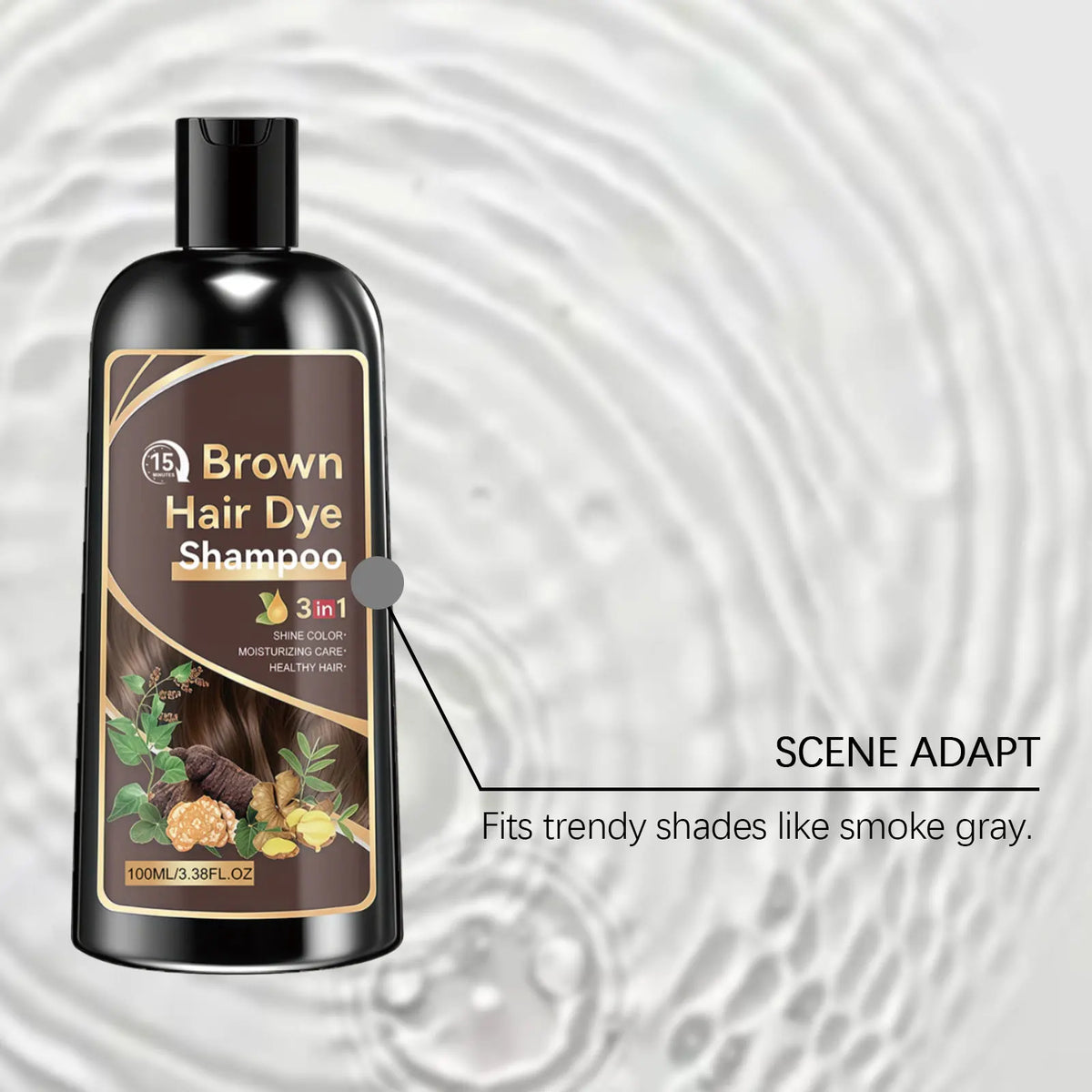 100ML Herbal Brown Hair Dyeing Shampoo Nourishing Scalp Repairing Damaged Hair Moisturizing Enhance Gloss Easy To Rinse Volumizing Smoothing Hair Dye Shampoo