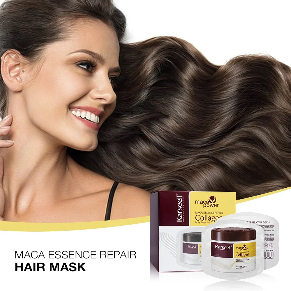 Karseell 24 Packs/Box Collagen Hair Mask Essence Collagen Hair Treatment Deep Repair Conditioning Argan Oil for Dry Damaged Hair