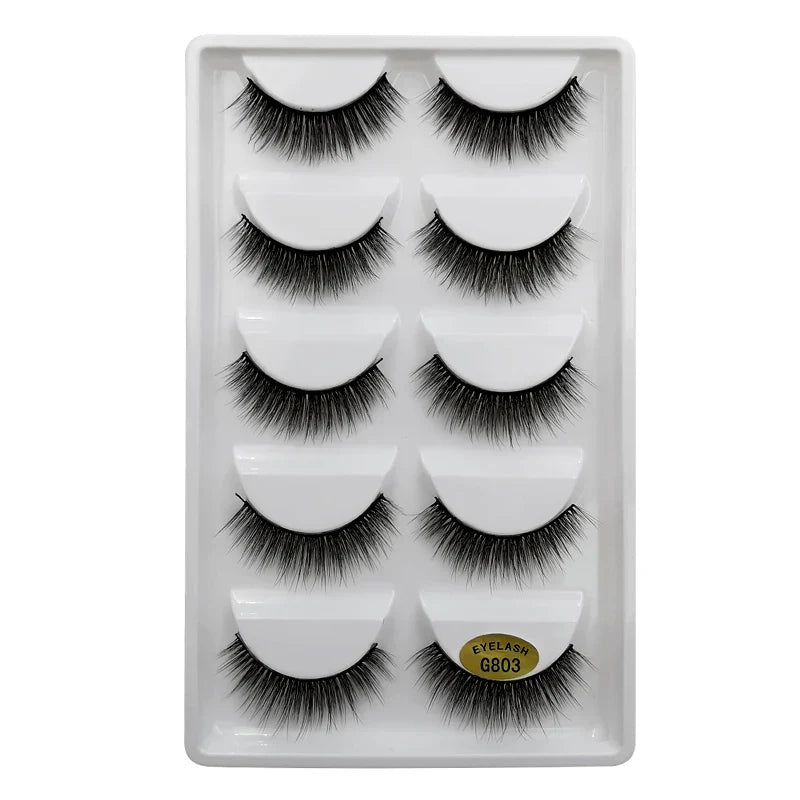 3/5 Pairs 3D Faux Mink Hair Soft Eyelashes Natural Thick Long False Eyelashes Dramatic Fake Lashes Handmade Eyelashes Faux Cils