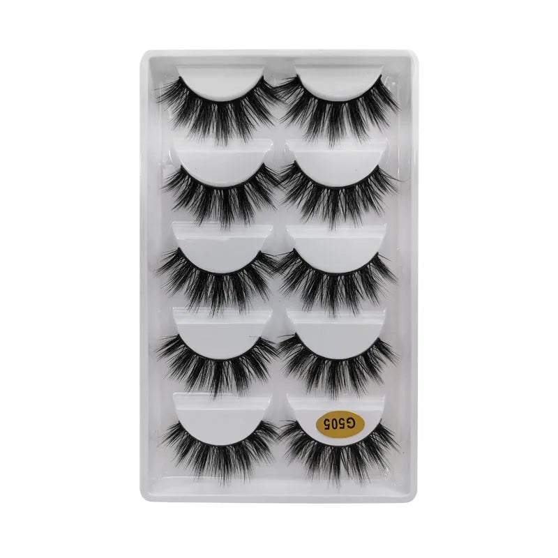 3/5 Pairs 3D Faux Mink Hair Soft Eyelashes Natural Thick Long False Eyelashes Dramatic Fake Lashes Handmade Eyelashes Faux Cils