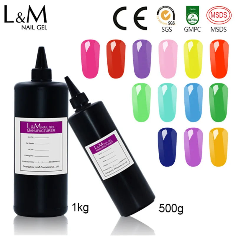 1KG No Wipe Top Coat UV Base Gel Polish 1000ml Matte Top Coat Reinforce Gel Long Lasting Shinning Soak Off UV LED Nail Varnish