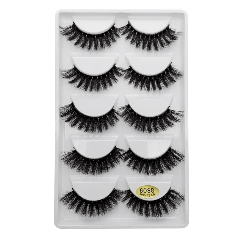 3/5 Pairs 3D Faux Mink Hair Soft Eyelashes Natural Thick Long False Eyelashes Dramatic Fake Lashes Handmade Eyelashes Faux Cils