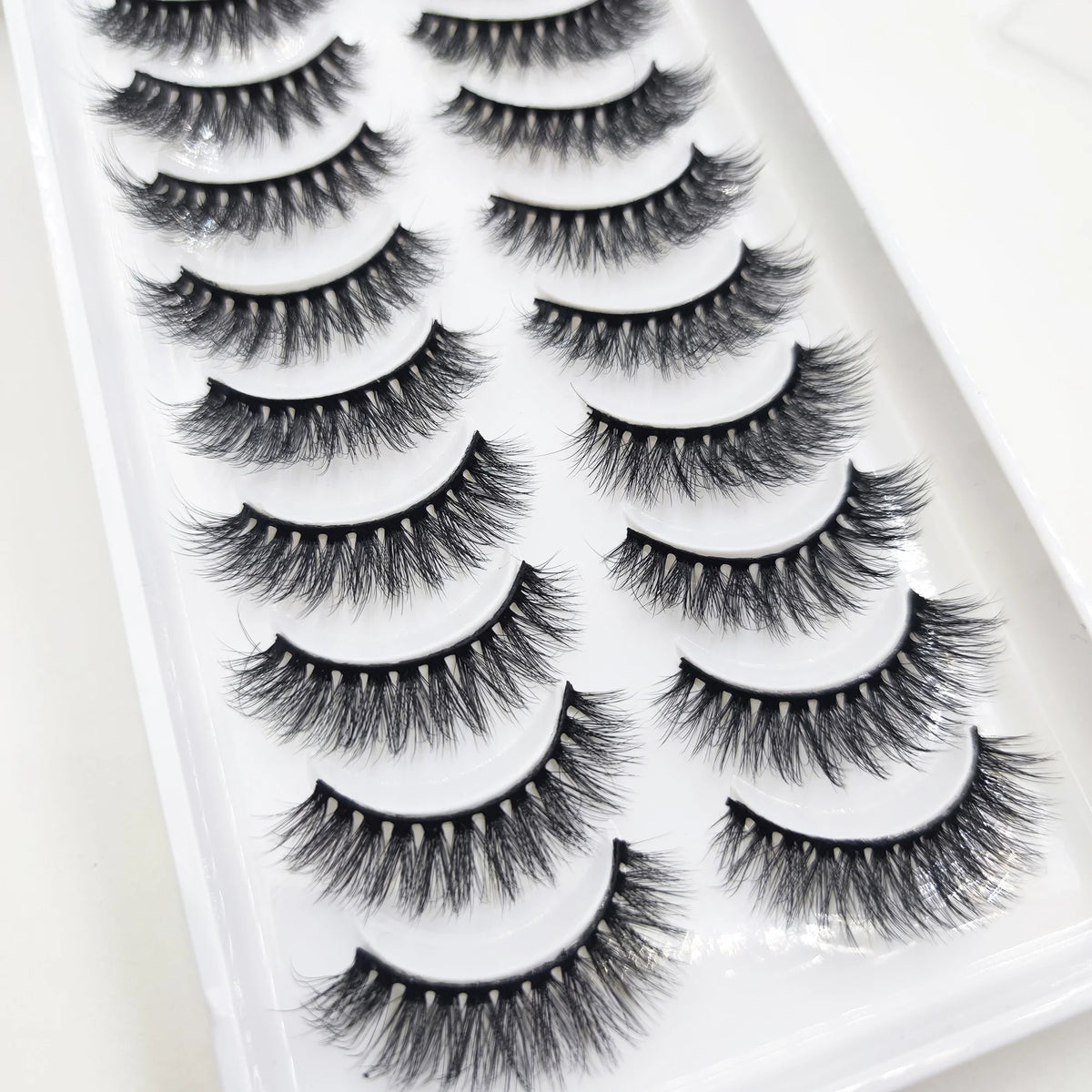 20 Style 10 Pairs Natural 3d Mink Lashes Soft False Eyelashes Cross Messy Dense Eye Lashes Extension Makeup Faux Cils Maquillaje