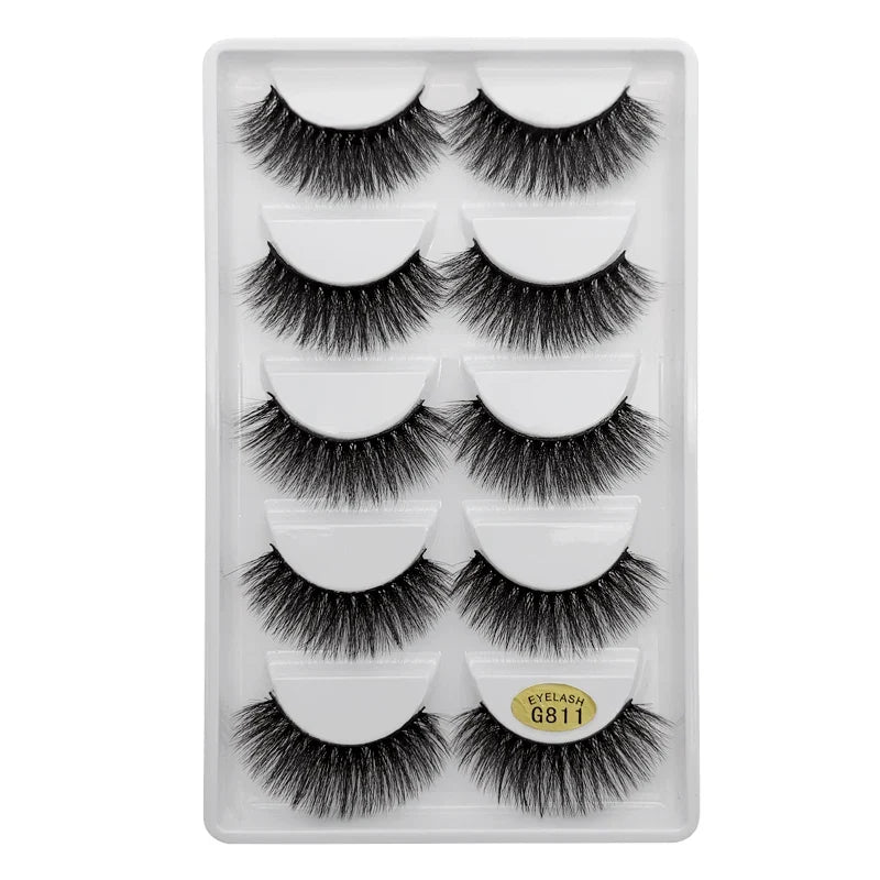 3/5 Pairs 3D Faux Mink Hair Soft Eyelashes Natural Thick Long False Eyelashes Dramatic Fake Lashes Handmade Eyelashes Faux Cils