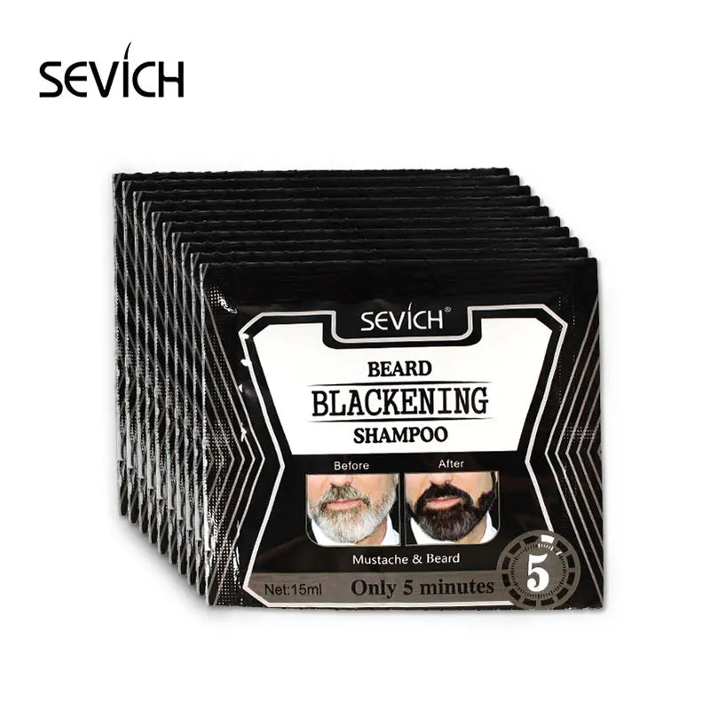 5-20PCS Natural Hair Dye Black Beard Shampoo Beard Paint Men Beard Coloring Dye 5 Minutes Temporary Blackening Moustache Shampoo