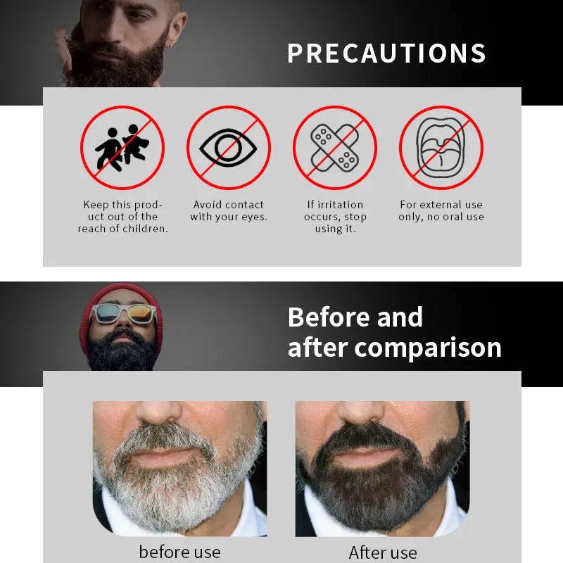 5-20PCS Natural Hair Dye Black Beard Shampoo Beard Paint Men Beard Coloring Dye 5 Minutes Temporary Blackening Moustache Shampoo