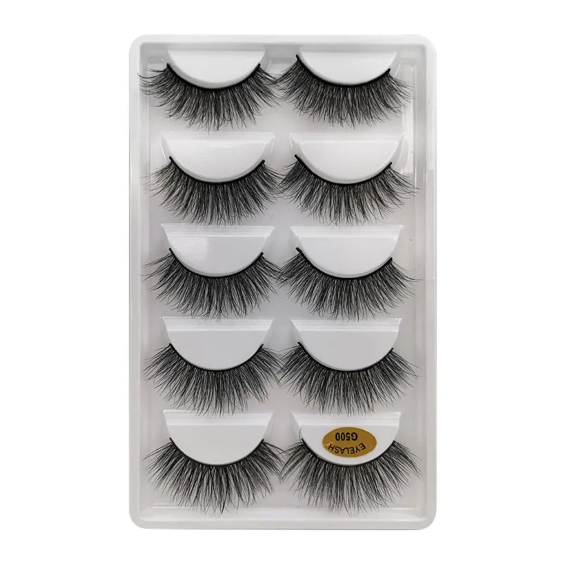 3/5 Pairs 3D Faux Mink Hair Soft Eyelashes Natural Thick Long False Eyelashes Dramatic Fake Lashes Handmade Eyelashes Faux Cils