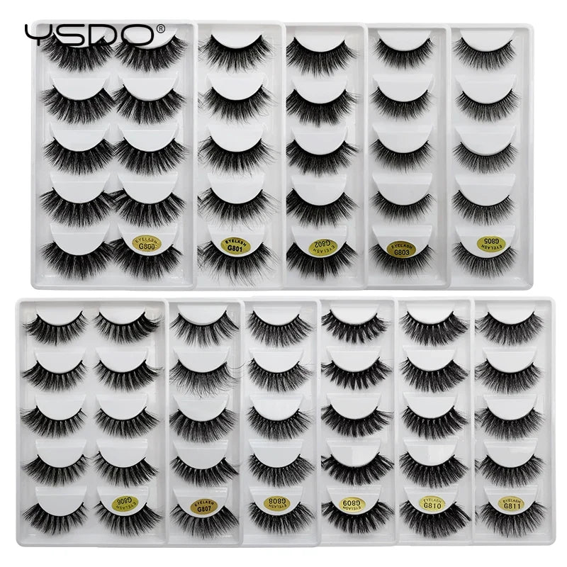 3/5 Pairs 3D Faux Mink Hair Soft Eyelashes Natural Thick Long False Eyelashes Dramatic Fake Lashes Handmade Eyelashes Faux Cils