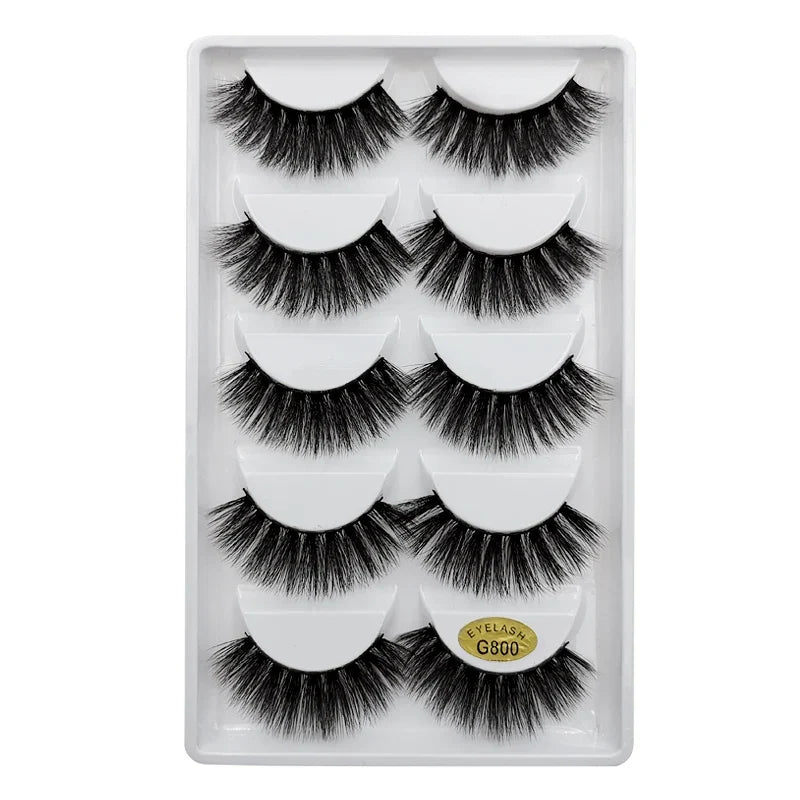 3/5 Pairs 3D Faux Mink Hair Soft Eyelashes Natural Thick Long False Eyelashes Dramatic Fake Lashes Handmade Eyelashes Faux Cils