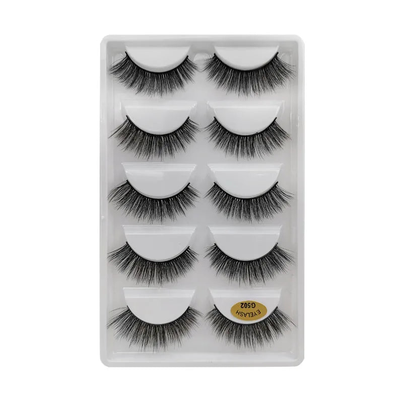 3/5 Pairs 3D Faux Mink Hair Soft Eyelashes Natural Thick Long False Eyelashes Dramatic Fake Lashes Handmade Eyelashes Faux Cils