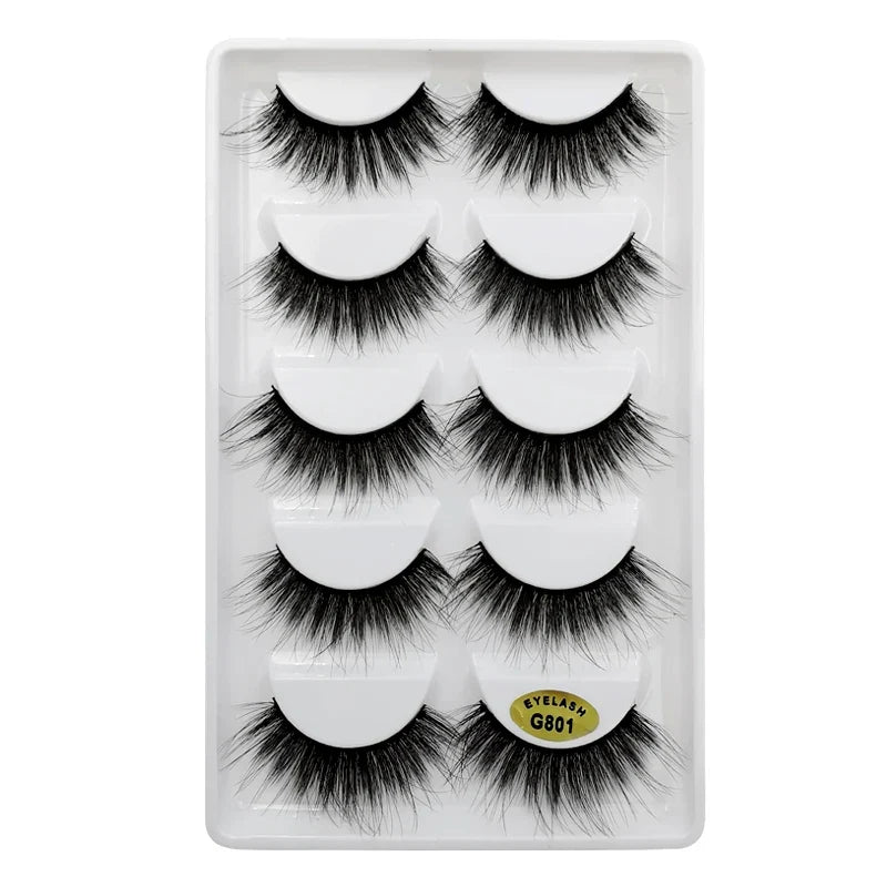 3/5 Pairs 3D Faux Mink Hair Soft Eyelashes Natural Thick Long False Eyelashes Dramatic Fake Lashes Handmade Eyelashes Faux Cils