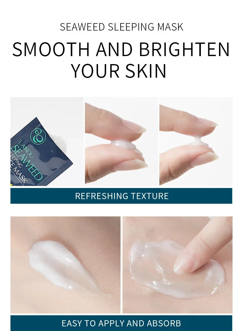 100 Pcs LAIKOU Moisturizing Sleeping Mask Sakura Snail Seaweed Centella Face Mask Tendering & Nourishing Oil-control Skin Care