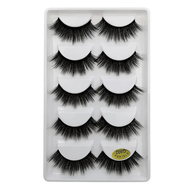 3/5 Pairs 3D Faux Mink Hair Soft Eyelashes Natural Thick Long False Eyelashes Dramatic Fake Lashes Handmade Eyelashes Faux Cils