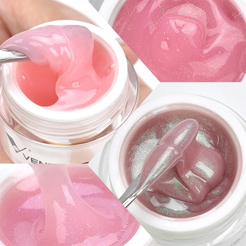 50ml TPO Free Jelly Nail Extension Gel Nail Builder French Nail Gum Venalisa Clear Natural Color Soak Off UV Construction Gel