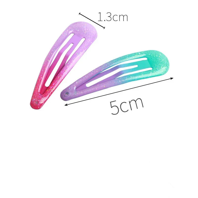 20Pcs/Lot Hair Accessories Powder Dripping Hair Clip Candy Barrette Korean Fashion Solid Hairclip Headdress Hairpins for Girls