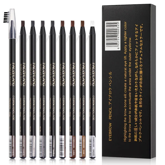 Brown Eyebrow Pencil Waterproof High Quality Professional Female Cheap Eyebrow Enhancer Chinese Cosmetics Haozhuang Brand Makeup