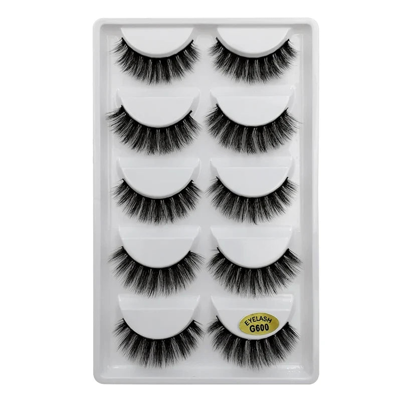 3/5 Pairs 3D Faux Mink Hair Soft Eyelashes Natural Thick Long False Eyelashes Dramatic Fake Lashes Handmade Eyelashes Faux Cils