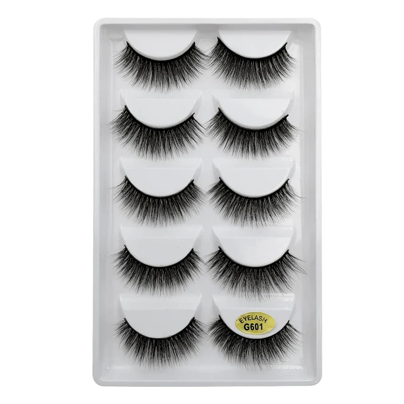 3/5 Pairs 3D Faux Mink Hair Soft Eyelashes Natural Thick Long False Eyelashes Dramatic Fake Lashes Handmade Eyelashes Faux Cils