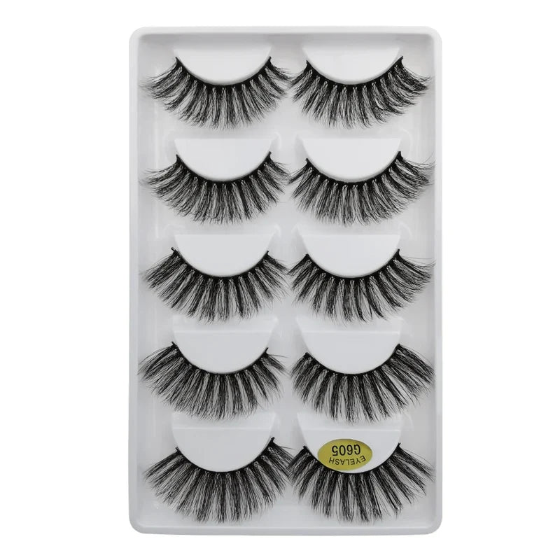 3/5 Pairs 3D Faux Mink Hair Soft Eyelashes Natural Thick Long False Eyelashes Dramatic Fake Lashes Handmade Eyelashes Faux Cils