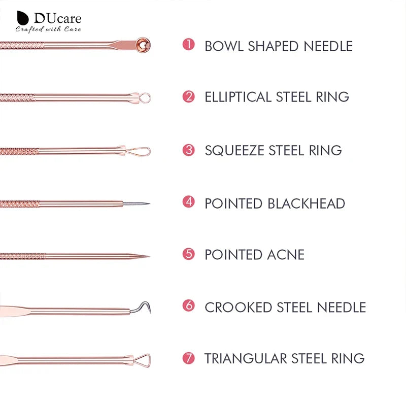DUcare 4pcs Acne Blackhead Removal Needles Stainless steel Pimple Spot Extractor Acne Treatment Acne Needle Face Clean Care Tool