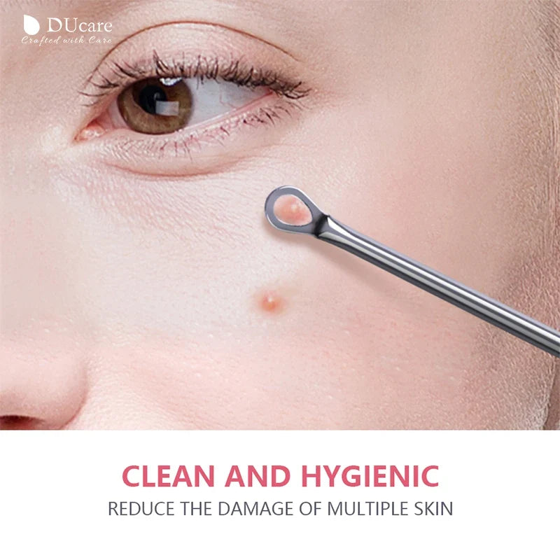 DUcare 4pcs Acne Blackhead Removal Needles Stainless steel Pimple Spot Extractor Acne Treatment Acne Needle Face Clean Care Tool