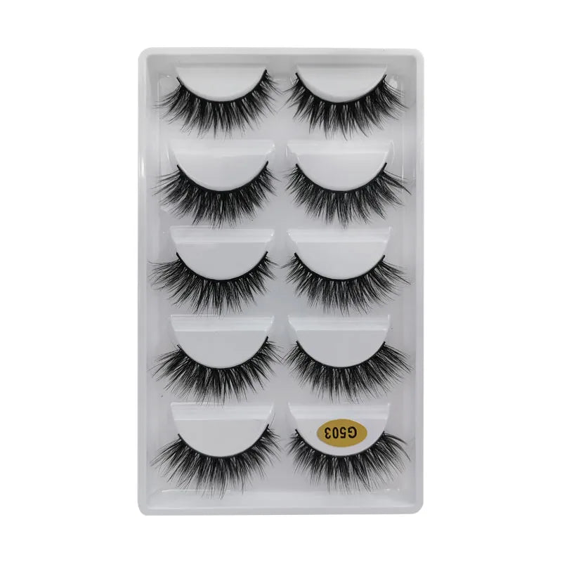3/5 Pairs 3D Faux Mink Hair Soft Eyelashes Natural Thick Long False Eyelashes Dramatic Fake Lashes Handmade Eyelashes Faux Cils