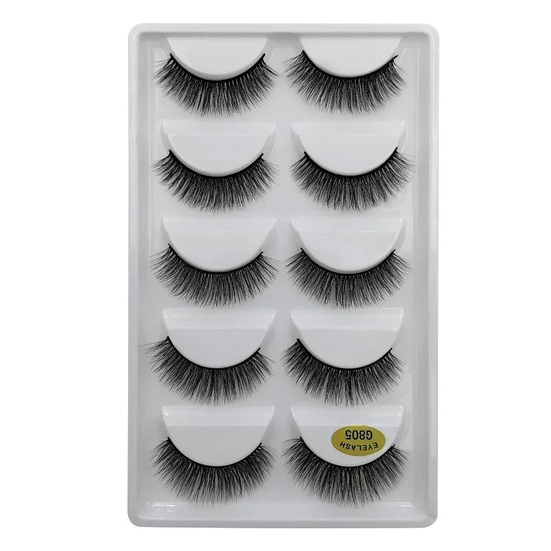 3/5 Pairs 3D Faux Mink Hair Soft Eyelashes Natural Thick Long False Eyelashes Dramatic Fake Lashes Handmade Eyelashes Faux Cils