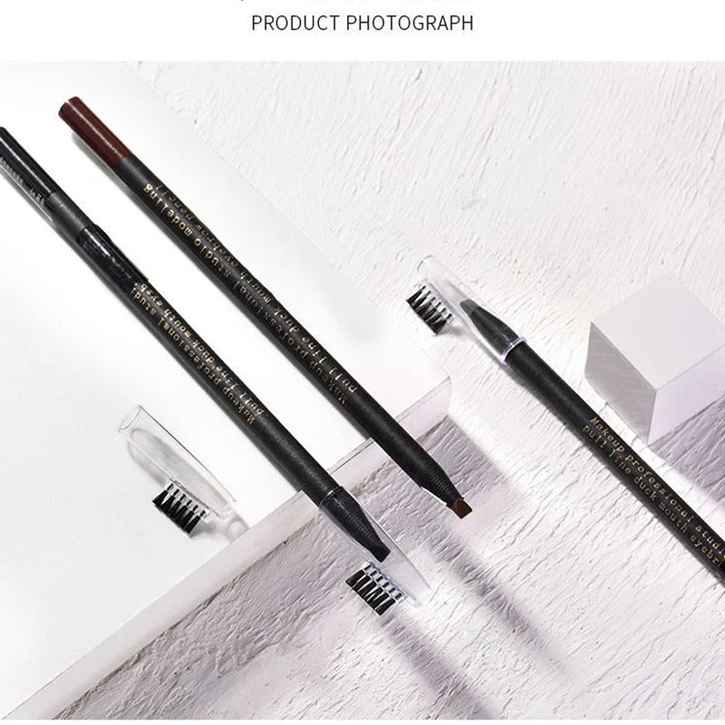 Brown Eyebrow Pencil Waterproof High Quality Professional Female Cheap Eyebrow Enhancer Chinese Cosmetics Haozhuang Brand Makeup