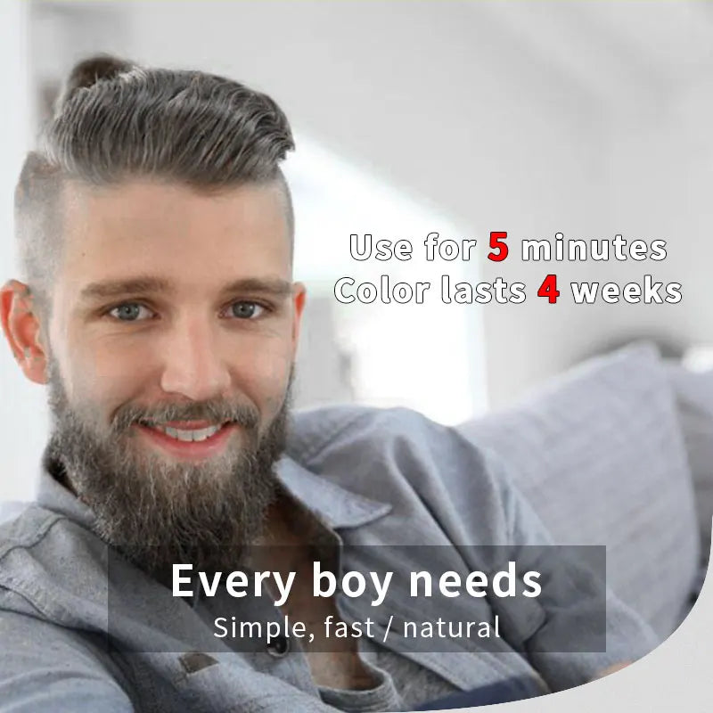 5-20PCS Natural Hair Dye Black Beard Shampoo Beard Paint Men Beard Coloring Dye 5 Minutes Temporary Blackening Moustache Shampoo