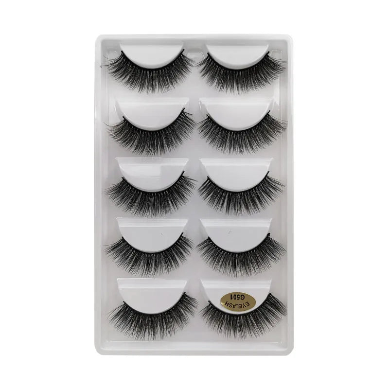 3/5 Pairs 3D Faux Mink Hair Soft Eyelashes Natural Thick Long False Eyelashes Dramatic Fake Lashes Handmade Eyelashes Faux Cils