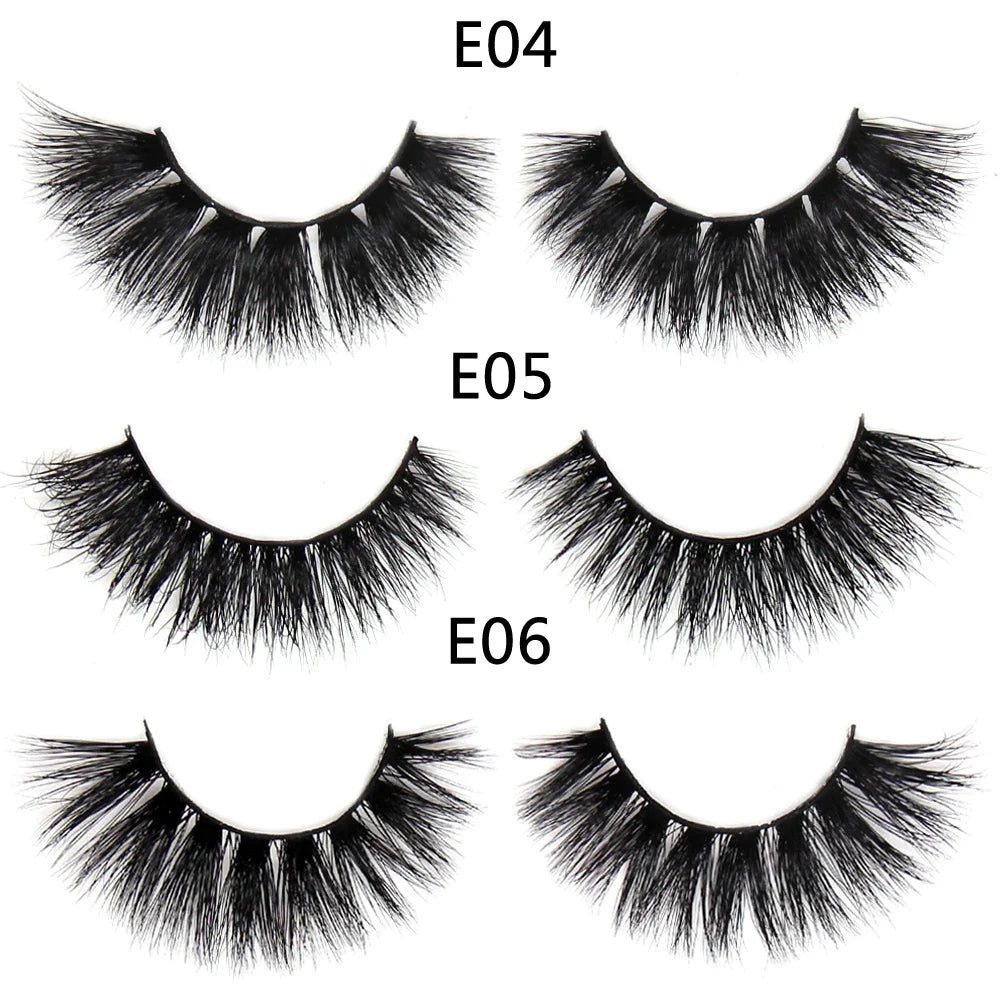FOXESJI Makeup Eyelashes 3D Mink Eye Lashes Fluffy Soft Wispy Natural Lashes Extension Reusable Fake Lashes Mink False Eyelashes