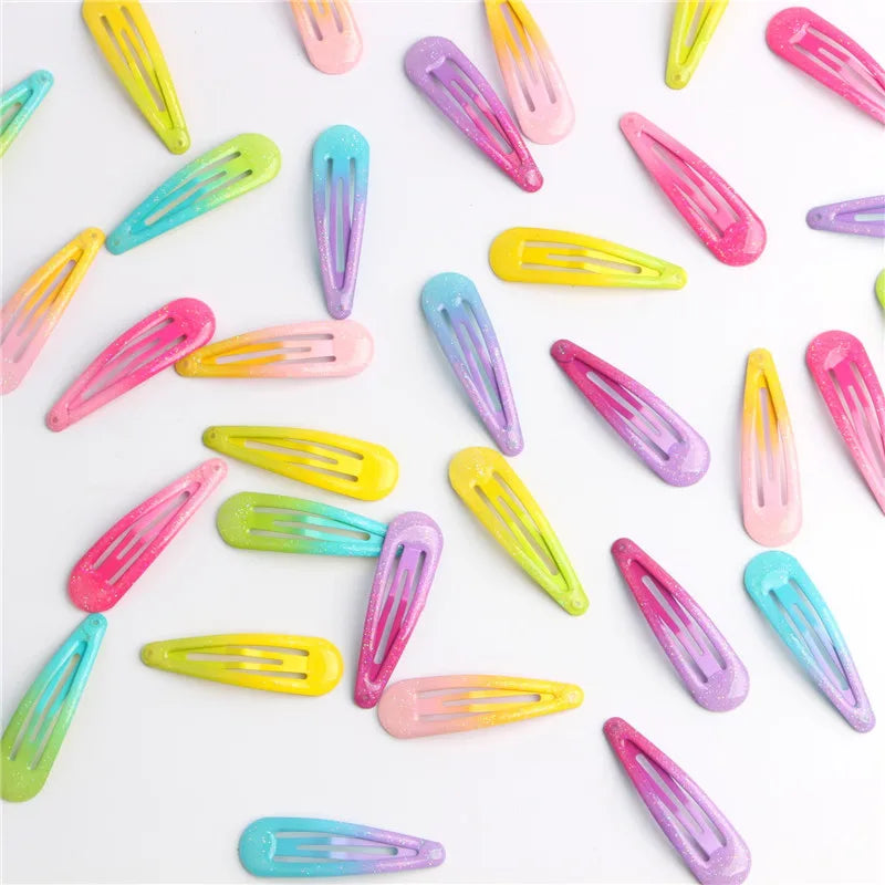 20Pcs/Lot Hair Accessories Powder Dripping Hair Clip Candy Barrette Korean Fashion Solid Hairclip Headdress Hairpins for Girls