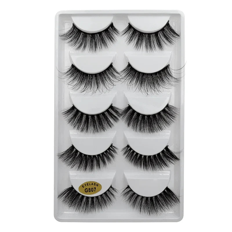 3/5 Pairs 3D Faux Mink Hair Soft Eyelashes Natural Thick Long False Eyelashes Dramatic Fake Lashes Handmade Eyelashes Faux Cils