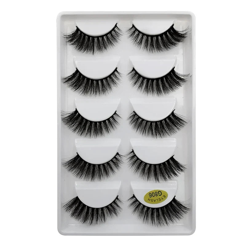 3/5 Pairs 3D Faux Mink Hair Soft Eyelashes Natural Thick Long False Eyelashes Dramatic Fake Lashes Handmade Eyelashes Faux Cils