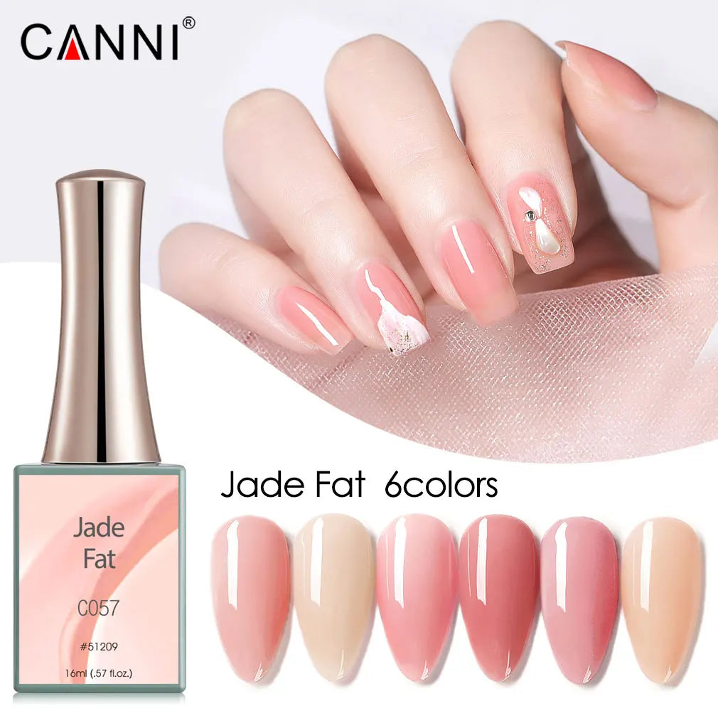 Canni Jelly Pink Nail Gel Polish French Nail Nude Color Gel Varnish Long Wear Diamond No Wipe TopCoat Nail Manicure Nail Lacquer
