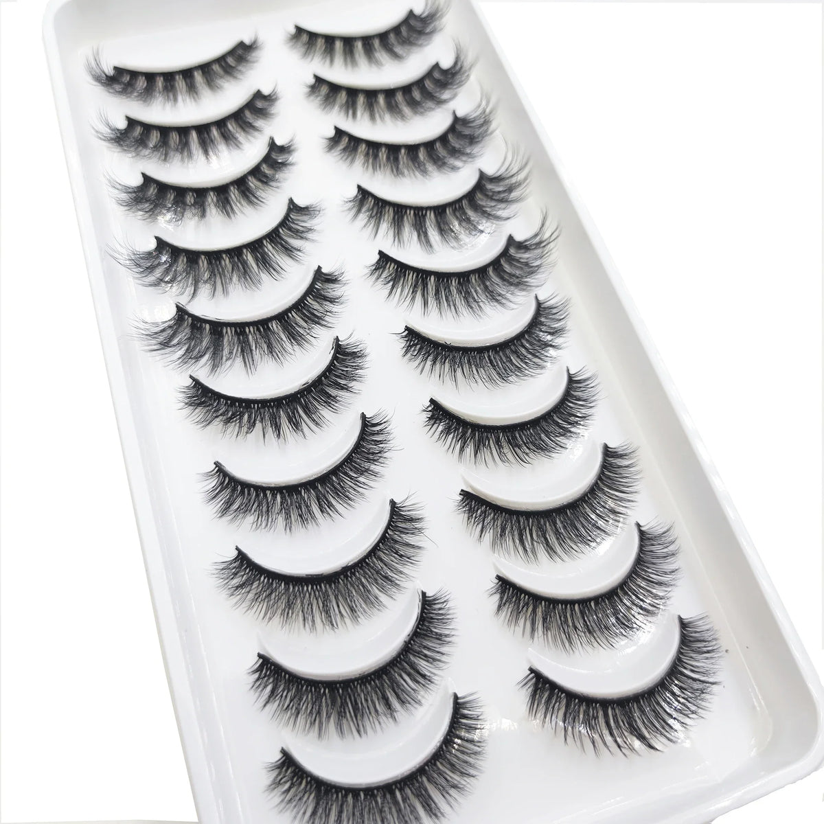 20 Style 10 Pairs Natural 3d Mink Lashes Soft False Eyelashes Cross Messy Dense Eye Lashes Extension Makeup Faux Cils Maquillaje