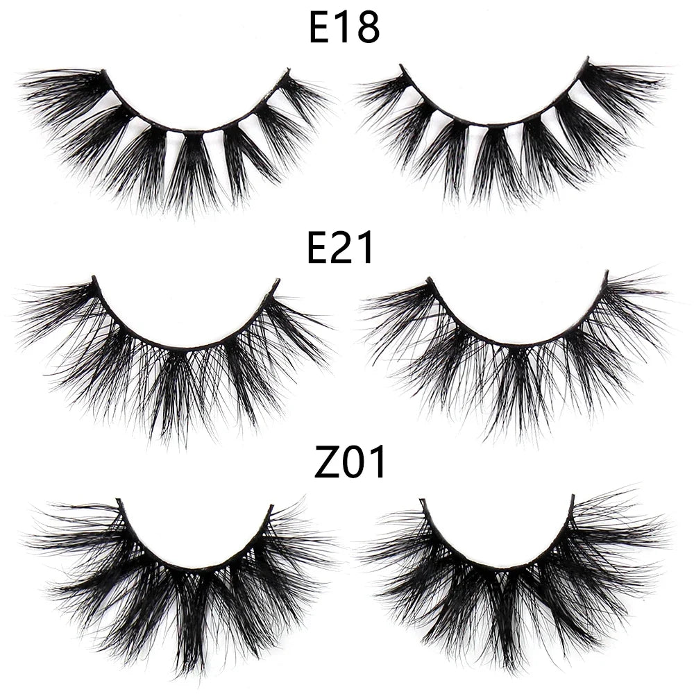 FOXESJI Makeup Eyelashes 3D Mink Eye Lashes Fluffy Soft Wispy Natural Lashes Extension Reusable Fake Lashes Mink False Eyelashes