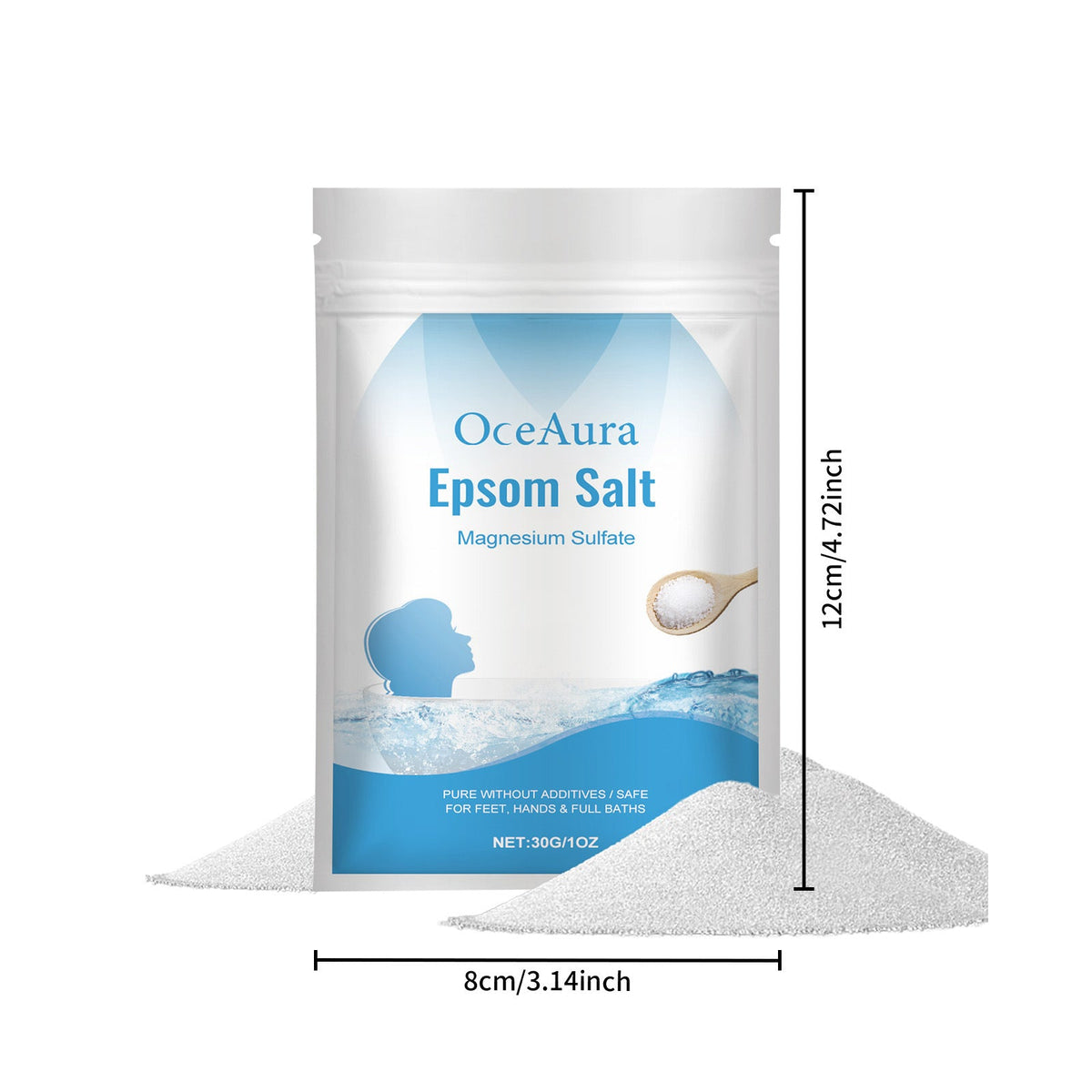 Epsom Salt Magnesium Sulfate Moisturizing Exfoliating Pure Natural Feet Hands Bath Body Relaxation Muscle Relief Detox Skin Care
