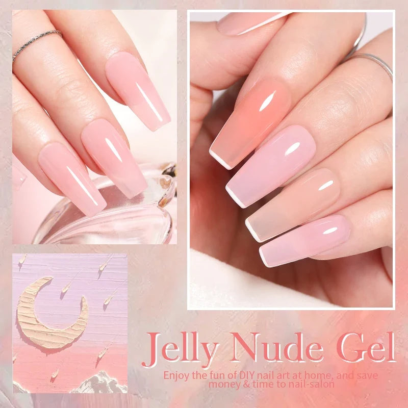 BORN PRETTY 250g Milky White Jelly Nude Gel Nail Polish Refilled Package Translucent Clear Semi Permanent Soak Off UV Gel