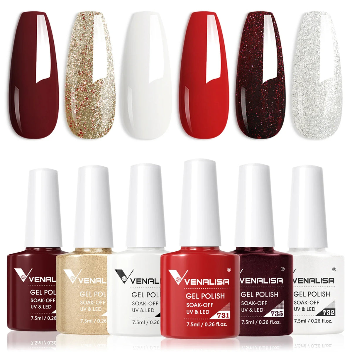 6pcs Venalisa Construction Gel Kit Stronger Jelly Color Reinforce Natural Nail Varnish Rubber Base Color Series Nude Collection