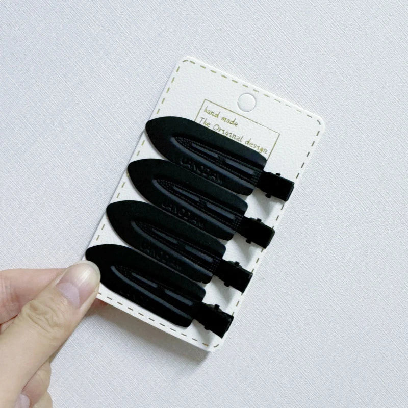 4Pcs Elegant Black Frosted Hair Clips Chic Fashionable Trendy Unisex Hair Accessories for Women Daily Party Occasion Styling