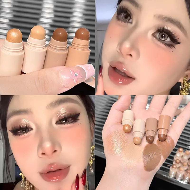 4-in-1 Multi-Color Contouring Stick Nose Shadow Contour Silky Matte Cream Easy Application for Facial Brightening Product
