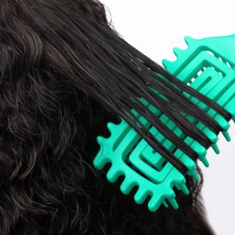 3 in 1 Curl Define Styling Brush Hollow Out Detangling Hair Brush Tangled Hair Comb Shaping Defining Curls Barber Styling Tools