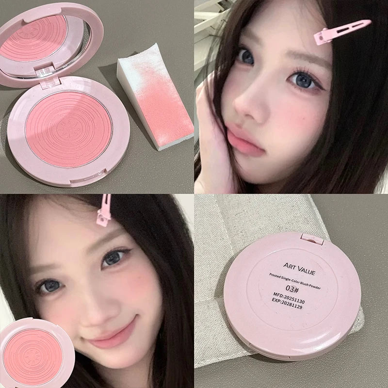 ART VALUE Monochrome Blush Palette Matte Peach Rouge Rose Red Cheek Tint Blush Powder Natural Face Contouring Shadow Cosmetics