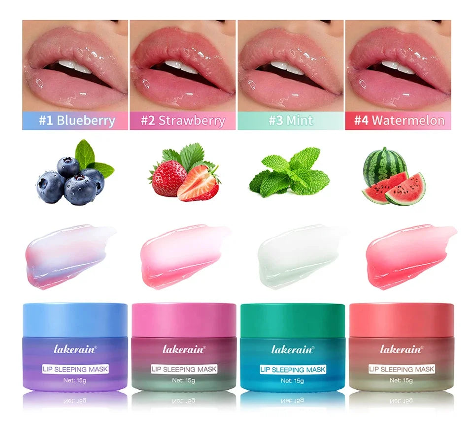 Blueberry Lip Sleeping Mask Overnight Dual Color Hydration For Dry Cracked Skin Reduces Fine Lines Moisturizing Nourish Lip Care