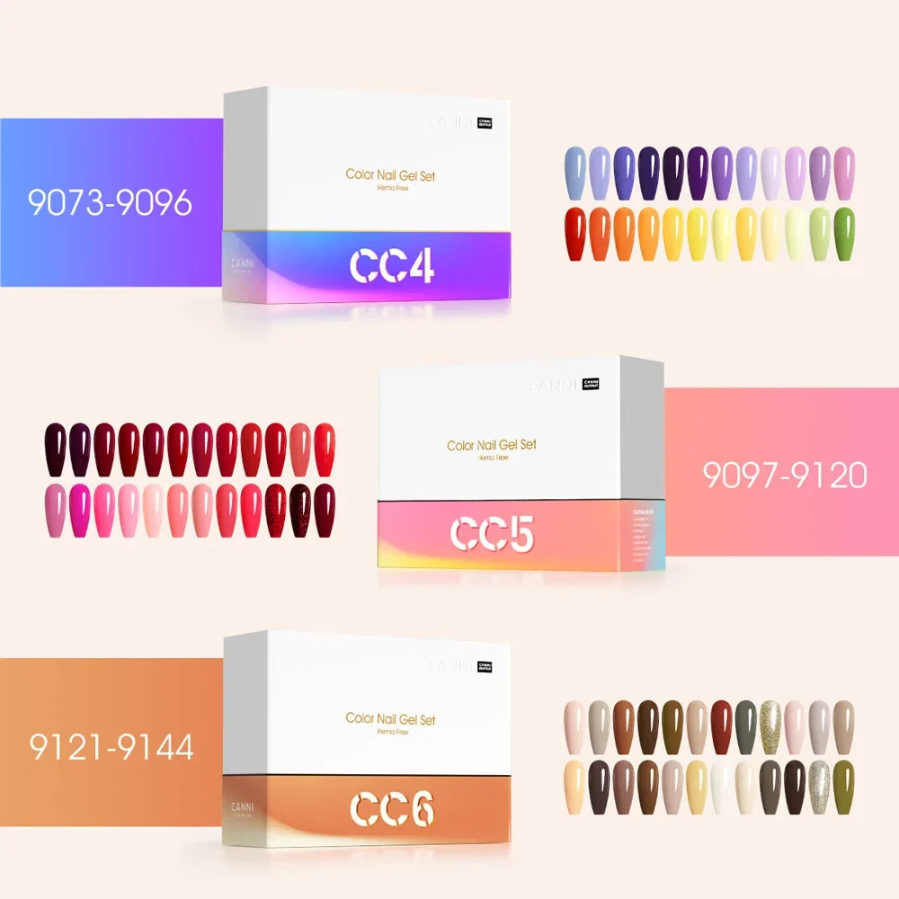 CANNI 9ml Gel Nail Polish 144Colors HEMA/TPO FREE Gorgeous Color Full Coverage Soak Off UV LED Semi Permanent Gel Varnish  Nails