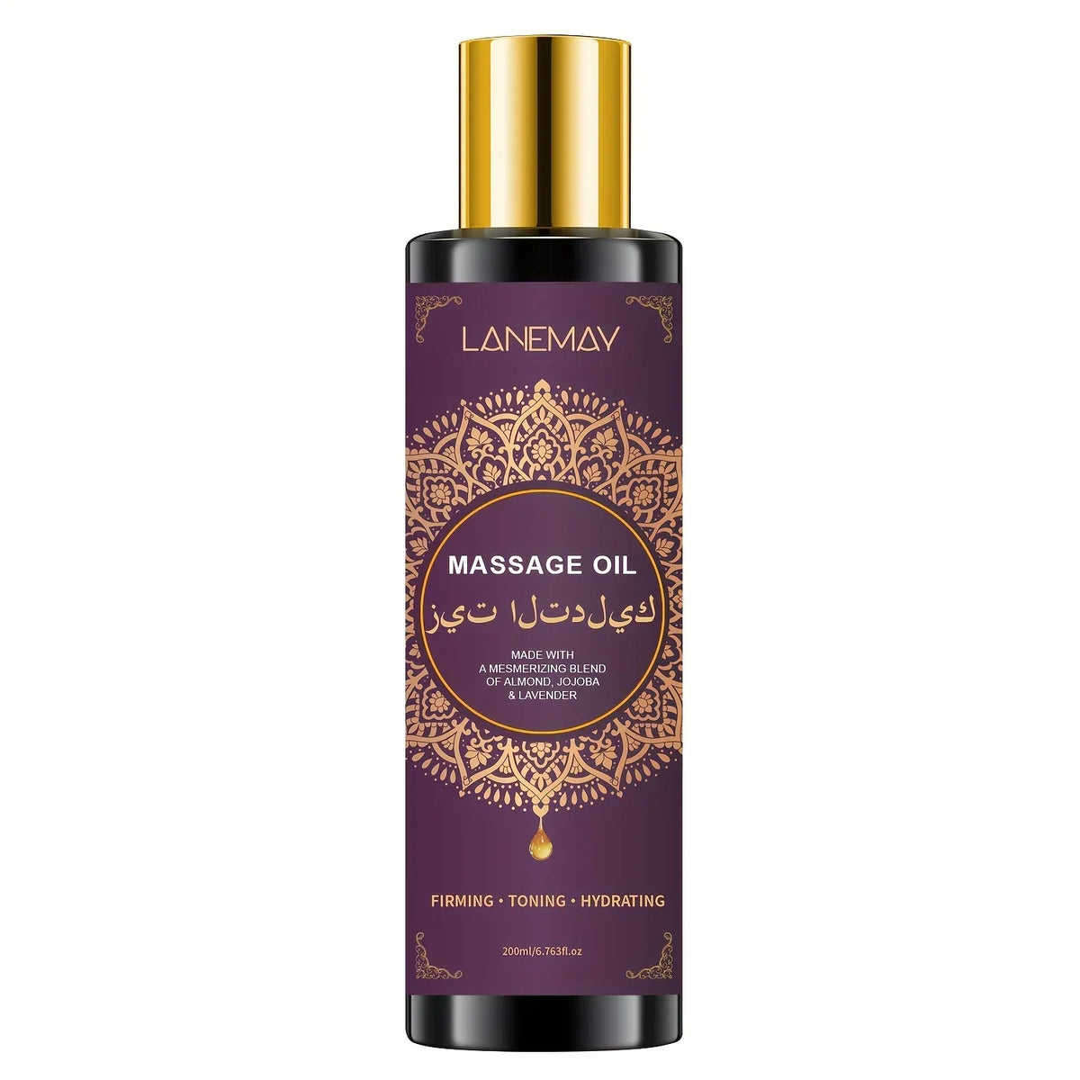 Hyaluronic Acid Lavender Massage Oil for Couples Quick Absorb Enhances Skin Elasticity No Greasy Residue Freshens Moisturizes